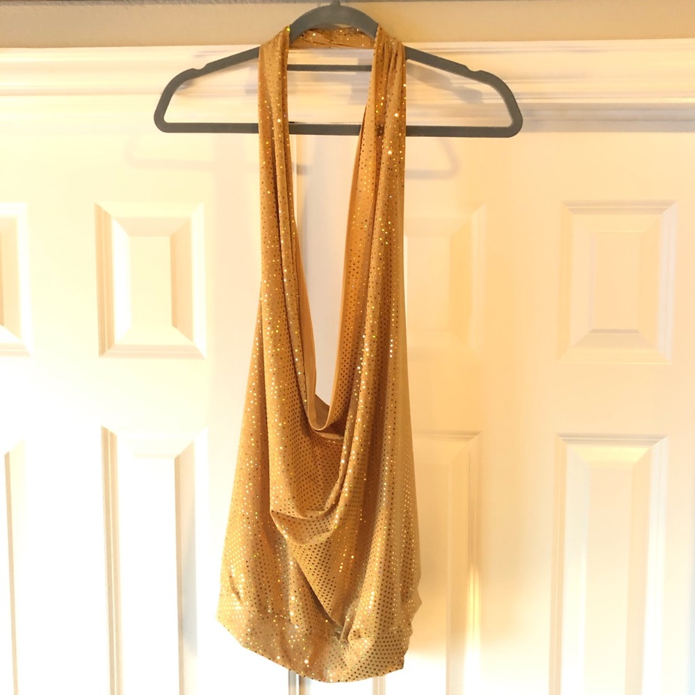 Gold Sequin Halter Top
